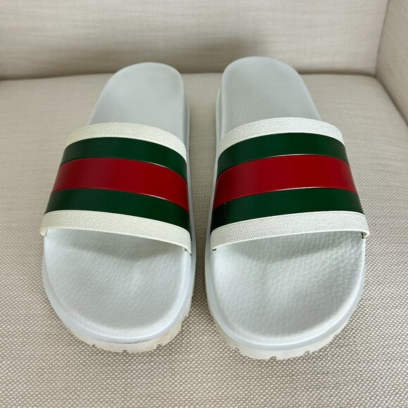GUCCI Slide Sandal (Men) in White *FLAWED* Size US 10 and US 8 - Picture 2 of 9
